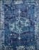 Blauer Jacquard-Webteppich mit Ornamenten im Vintage-Stil