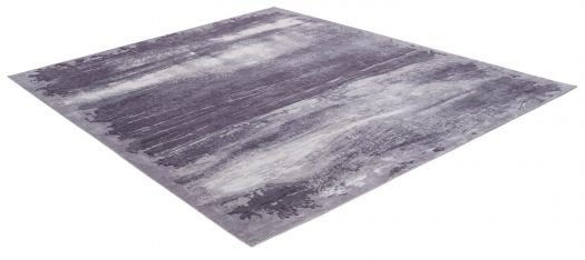 Handgeknüpfter Teppich 'Untitled 7 Border silver grey': Draufsicht von schräg oben
