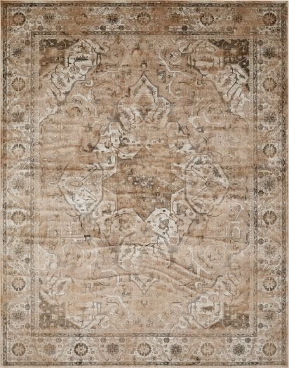 Brauner Jacquard-Teppich mit orientalischem Muster