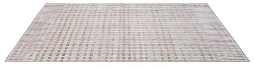 Beige-kupferbrauner Jacquard-Teppich 'Verona natural beige copper': Seitenansicht