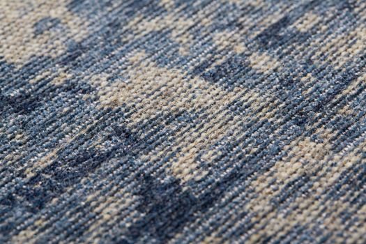Dunkelblau-grau melierter Jacquard-Teppich 'Oslo natural grey jeans blue': Nahaufnahme