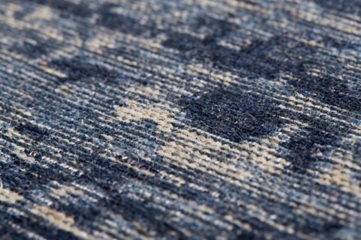Dunkelblau-grau melierter Jacquard-Teppich 'Oslo natural grey jeans blue': Detailansicht
