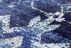 Blauer Jacquard-Webteppich 'Uschak navy blue': Muster in Nahansicht