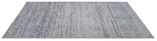 Grau melierter Jacquard-Teppich 'Oslo natural grey': Seitenansicht