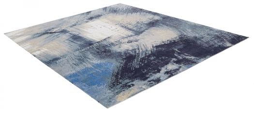 Moderner handgeknüpfter Teppich 'Storm as artwork': Draufsicht von schräg oben