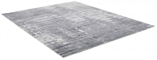 Moderner Jacquard-Teppich 'Madrid grey silver taupe': Draufsicht von schräg oben