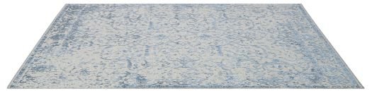 Grauer Jacquard-Webteppich 'Rome natural grey stone blue': Seitenansicht