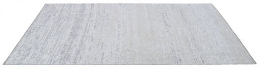 Hellgrau-beige melierter Jacquard-Teppich 'Oslo natural light grey': Seitenansicht